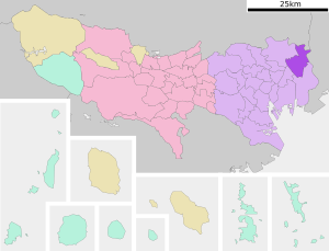 Location of Katsushika in Tokyo