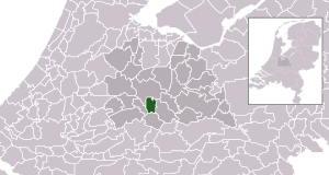 Highlighted position of Nieuwegein in a municipal map of Utrecht