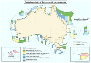 Map of Australia's network of Commonwealth marine reserves