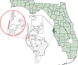Map of Florida highlighting Belleair Shore
