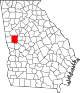 State map highlighting Meriwether County