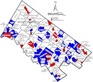 Map of Montgomery County Pennsylvania With Municipal and Township Labels