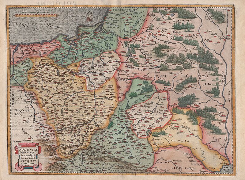 Mapa Polski i Litwy 1570