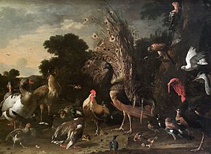 Melchior d’ Hondecoeter, , Kunsthistorisches Museum Wien, Gemäldegalerie - Geflügelhof - GG 390 - Kunsthistorisches Museum