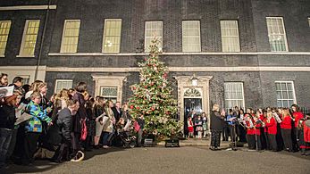 PM turns on Downing Street Christmas lights (38005652285)