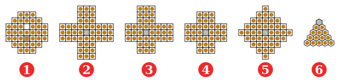 Peg Solitaire game board shapes
