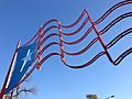 Puerto Rican metal flag at Humboldt Park, Chicago, US