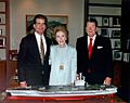 Reagans with USS Ronald Reagan model 1996