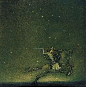 Riddaren rider by John Bauer 1914