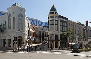 Beverly Hills at the corner of Rodeo Drive and Via Rodeo in 2012.