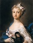 Rosalba Carriera - Young Girl Holding a Monkey - WGA04508