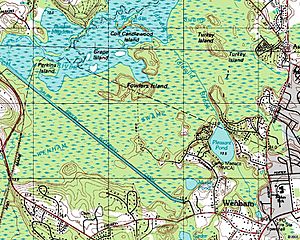 Salem Beverly Waterway Canal - USGS map (1 July 1985)