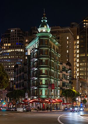 Sentinel Building, San Francisco, at night-L1004050