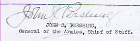 Signature of John J. Pershing