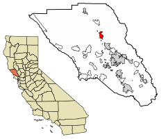 Location of Healdsburg in Sonoma County, California