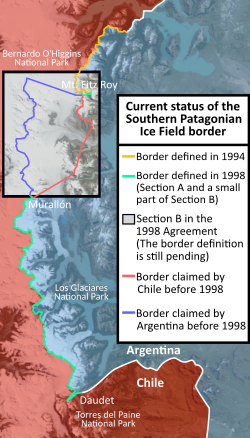 Southern Patagonian Ice Field border