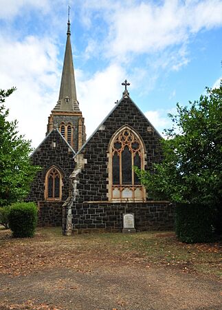 St Mary's Church Hagley Tasmania, view from cemetery