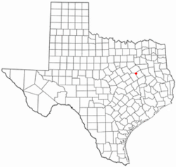 Location of Wortham, Texas