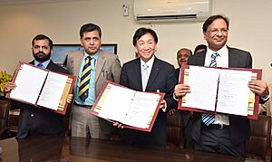 The Secretary, (Sports), Shri Injeti Srinivas with the representatives of Indian Boxing Federation (IBF) and Amateur International Boxing Association (AIBA)