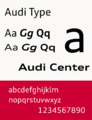 Typeface sample Audi Type