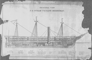 USS Merrimack (1855) sectional view