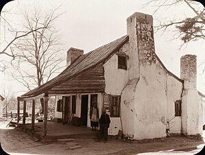 Unidentified cabin, Middleburg vicinity, Loudoun County, Virginia. Porch
