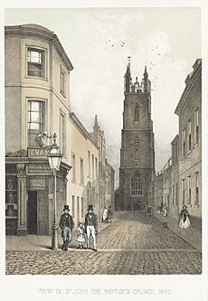 View of St. John the baptist church, 1852