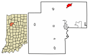 Location of Buffalo in White County, Indiana.