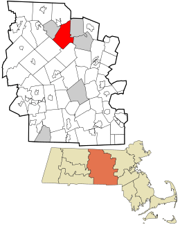 Location in Worcester County and the state of Massachusetts.
