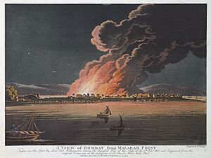 A View of Bombay from Malabar Point during the Fire of 1803