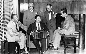 Aníbal Troilo, Francisco Canaro, José Razzano, Enrique Santos Discépolo y Osvaldo Fresedo 1944