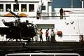 An Alouette III helicopter of the Argentine navy onboard USNS Comfort (T-AH-20) during Operation Desert Storm