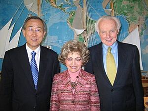 Ban Ki-Moon and Tom Lantos