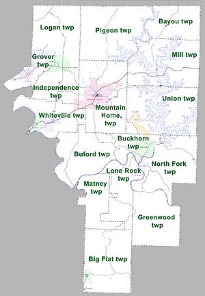 Baxter County Arkansas 2010 Township Map large