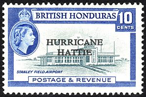 British Honduras 1962 Hurricane Hattie stamp