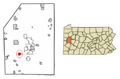Butler County Pennsylvania Incorporated and Unincorporated areas Connoquenessing Highlighted