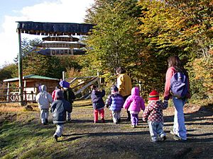 Children entering Omora Ethnobotanical Park
