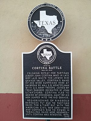 Cortina War Texas Historical Marker