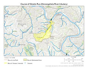 Course of Streets Run (Monongahela River tributary)