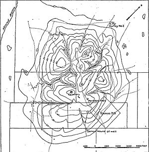 Damon Mound contour map