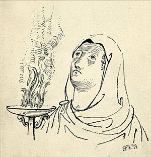 Disegno per copertina di libretto, disegno di Peter Hoffer per La vestale (1954) - Archivio Storico Ricordi ICON012400