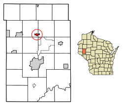 Location of Wheeler in Dunn County, Wisconsin.