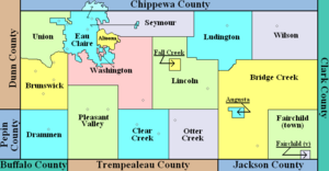 Eau Claire County MCDs with color