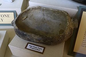 Elongated bowl, High Head, Truro, Transitional Archaic Phase, c. 4000-2700 years ago, steatite (soapstone) - Robbins Museum - Middleborough, Massachusetts - DSC03699