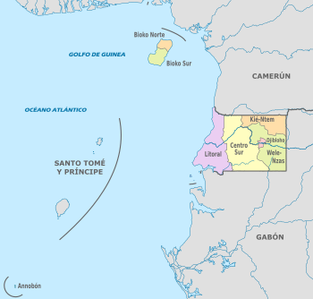 Equatorial Guinea, administrative divisions - es - colored 2020
