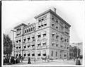 Exterior street view of the five-story California Club building on Fifth Street and Hill Street, ca.1905-1907 (CHS-2465)