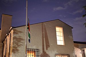 Flag at half-mast at South African Embassy in Tokyo