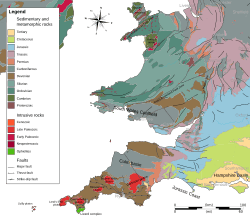 Geologic map Wales & SW England EN