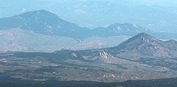 Green Mountain (Kenosha Mountains) and Thunder Butte viewed from Pikes Peak 2.jpg