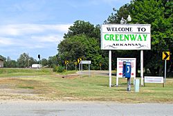Welcome sign in Greenway